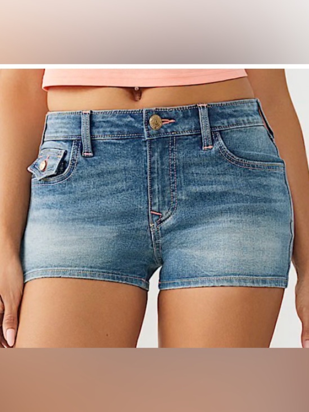 True Religion Women's Light Blue Denim Jean Shorts